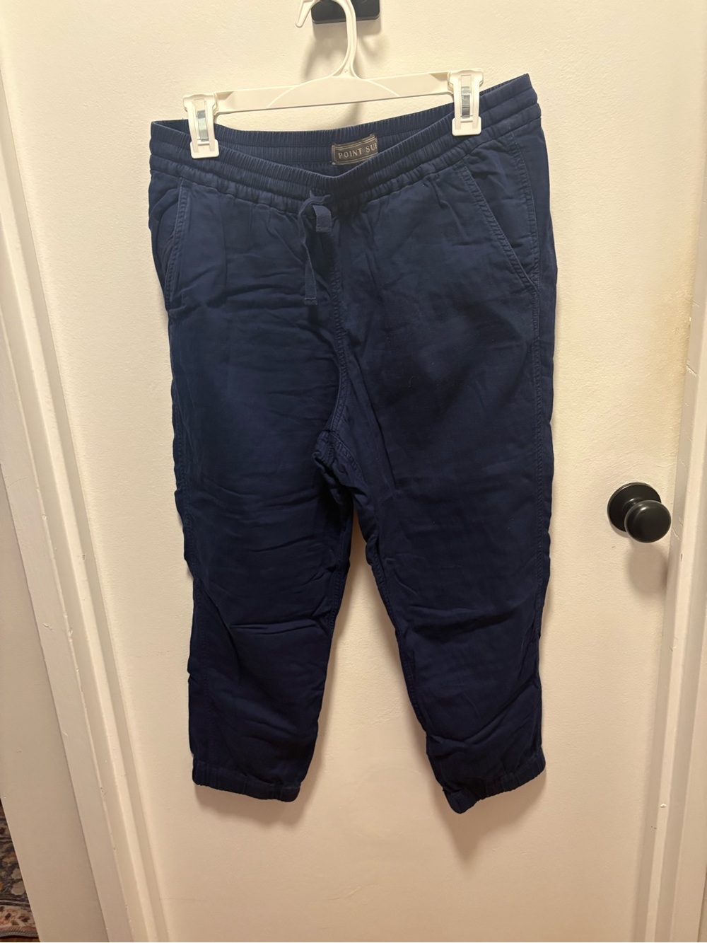 Women's Navy Jogger Pants - Comfortable Drawstring Waist